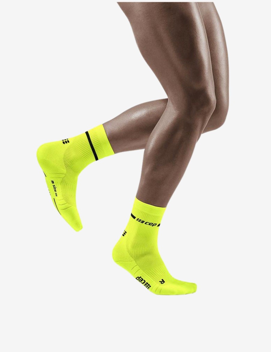 Men CEP Compression | Cep Neon Mid Cut Socks Yellow
