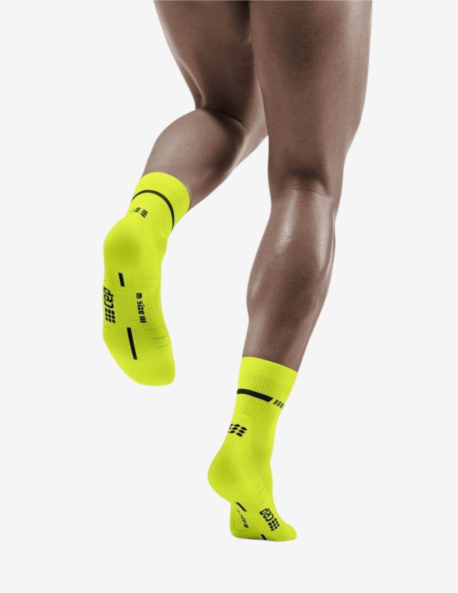 Men CEP Compression | Cep Neon Mid Cut Socks Yellow